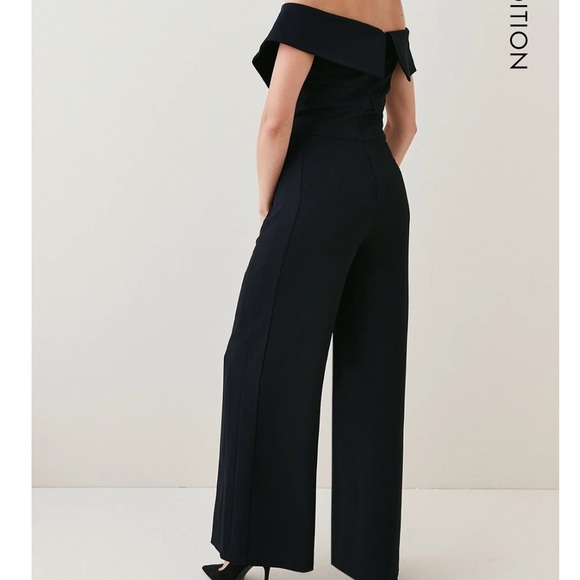 Karen Millen Tailored Off The Shoulder Wide Leg Jumpsuit - Picture 14 of 14
